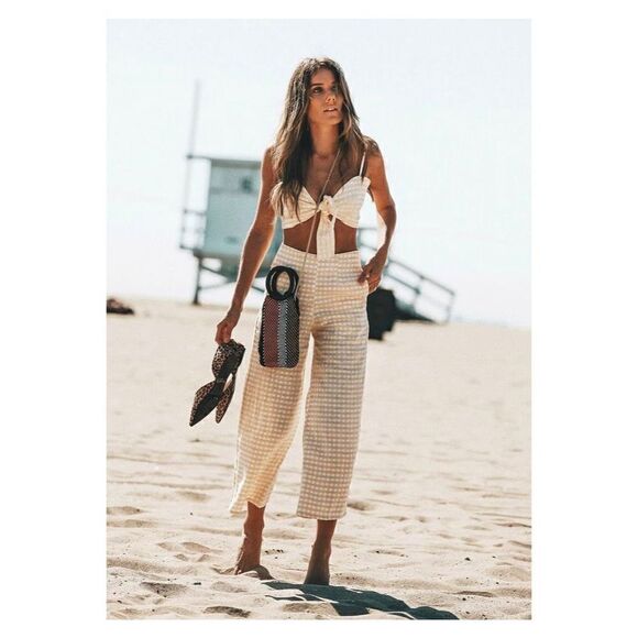 Faithfull the Brand Yellow Wide Leg Pants - Picture 2 of 10